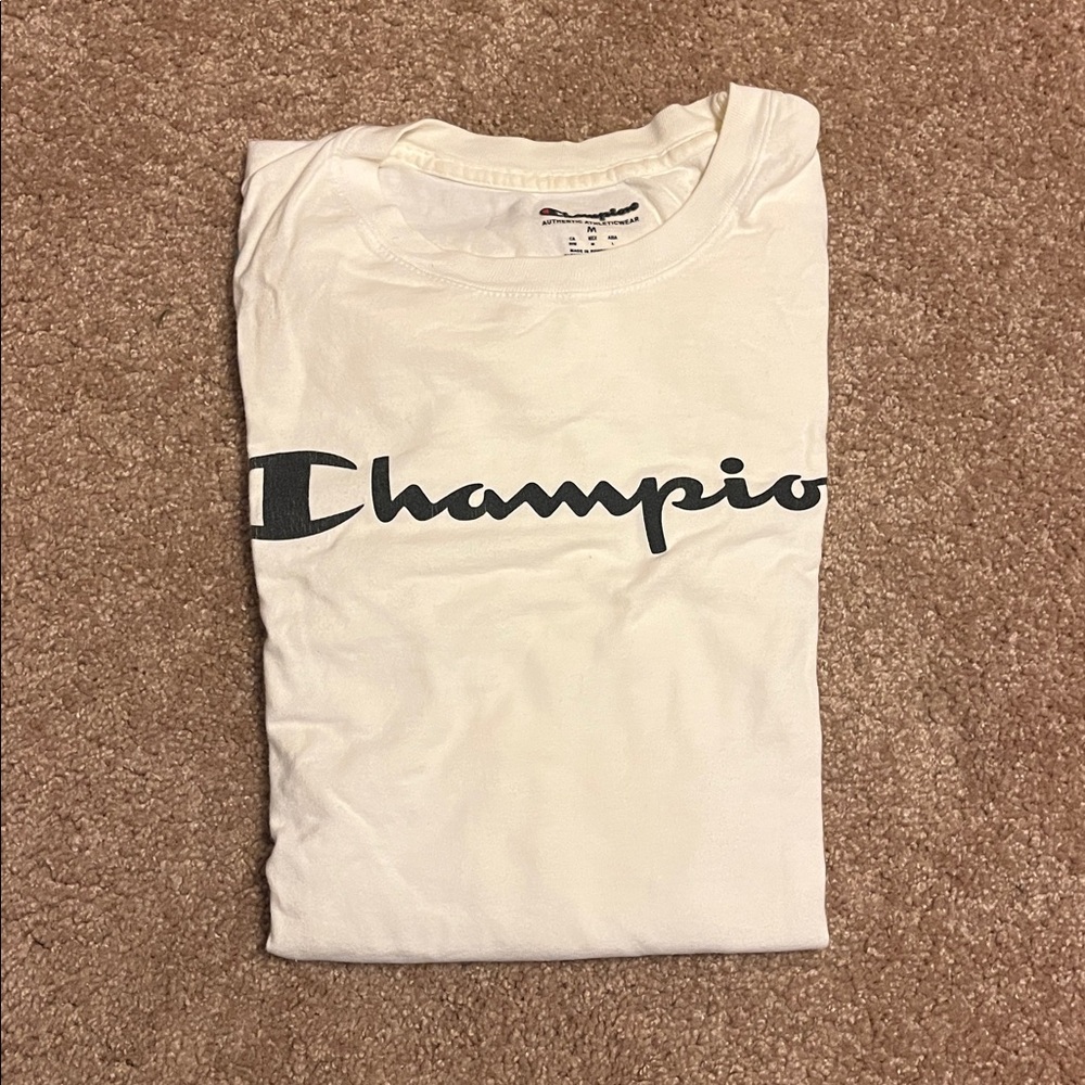 Champion Cream T-Shirt with Black Logo